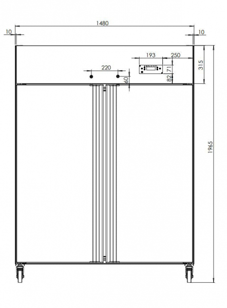 ECOLINE 1400 Gastro Edelstahl-Tiefkühlschrank 1480 x 830 x 1960 mm